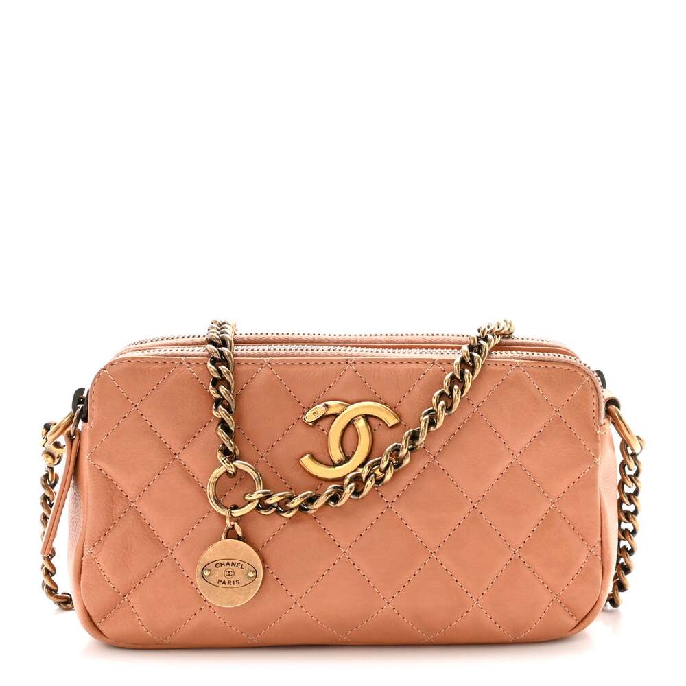 Chanel Calfskin Quilted Crown Cc Double #263575C15B